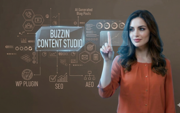 Marketing Consultant woman's life has become much easier AI workflow generating a structured blog post inside the WordPress editor using Buzzin Content Studio to Create Blog Posts Fast in WordPress